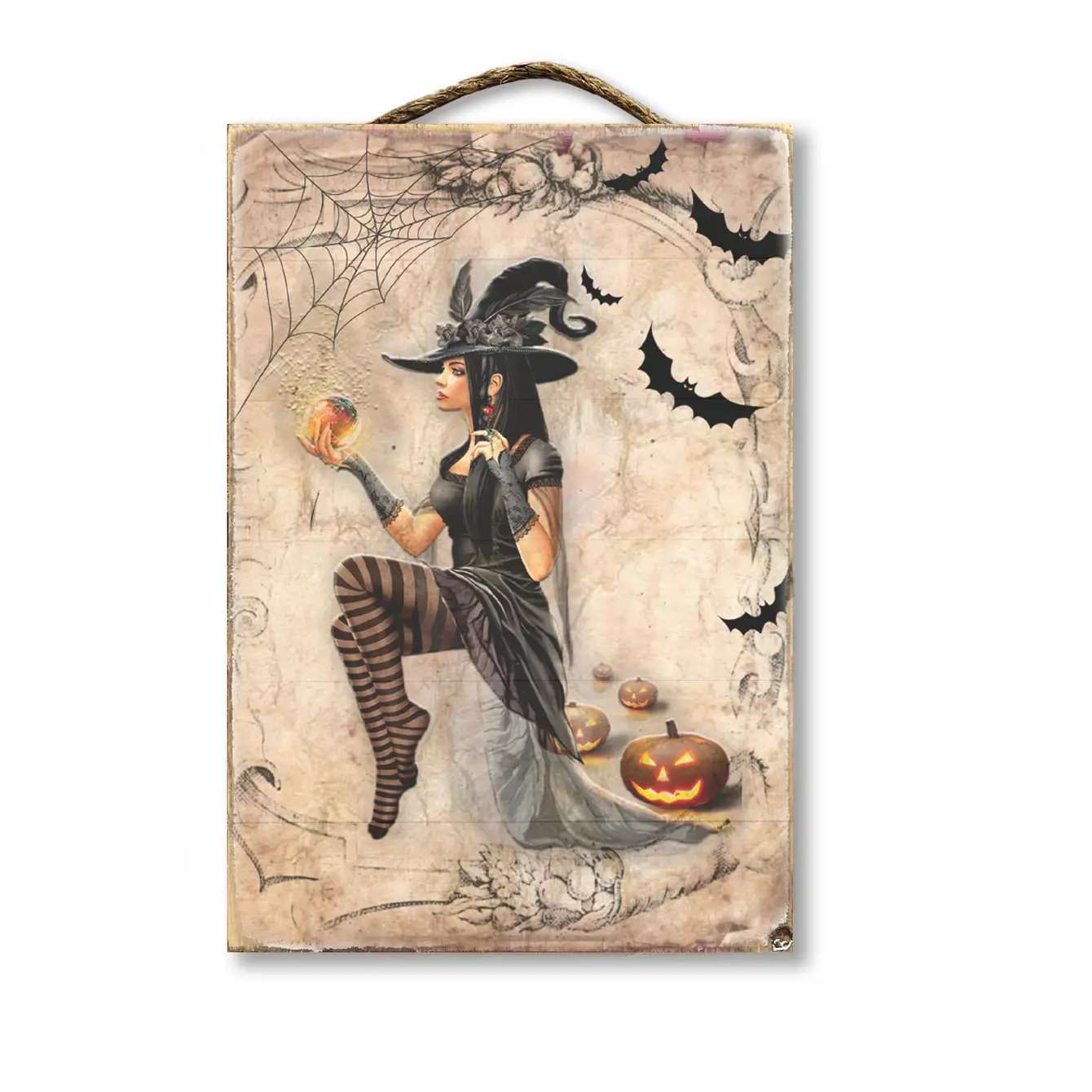 Vintage Witch with Apple