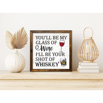TIMBERLAND FRAME GLASS OF WINE SHOT OF WHISKEY