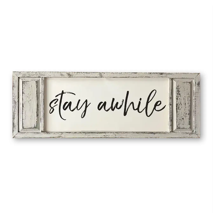 FRAMED CANVAS STAY AWHILE