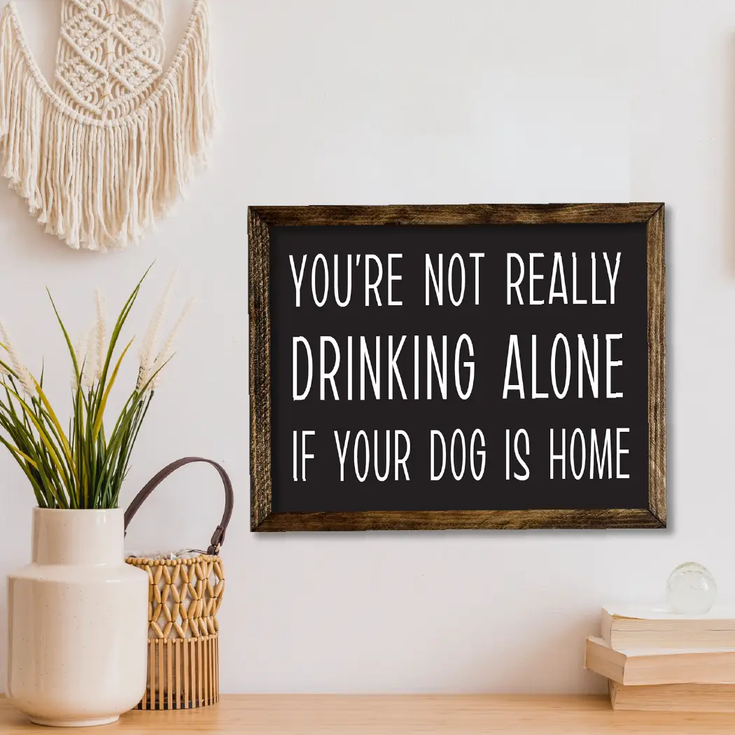 TIMBERLAND FRAME DRINKING ALONE DOG HOME