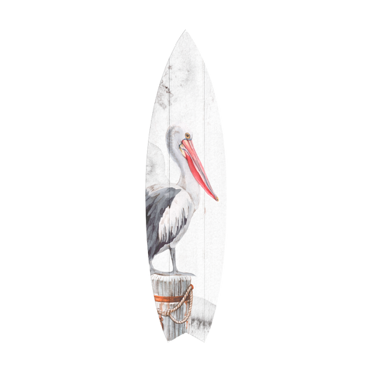 SURF BOARD WALL ACCENT PELICAN ART