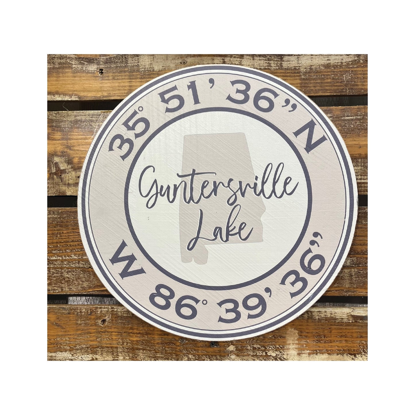 Round City, State Coordinates Sign (All States Available)