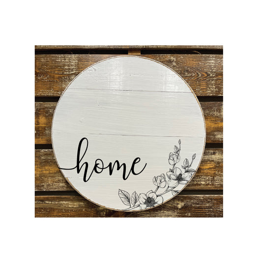 Home with Line Floral Accent
