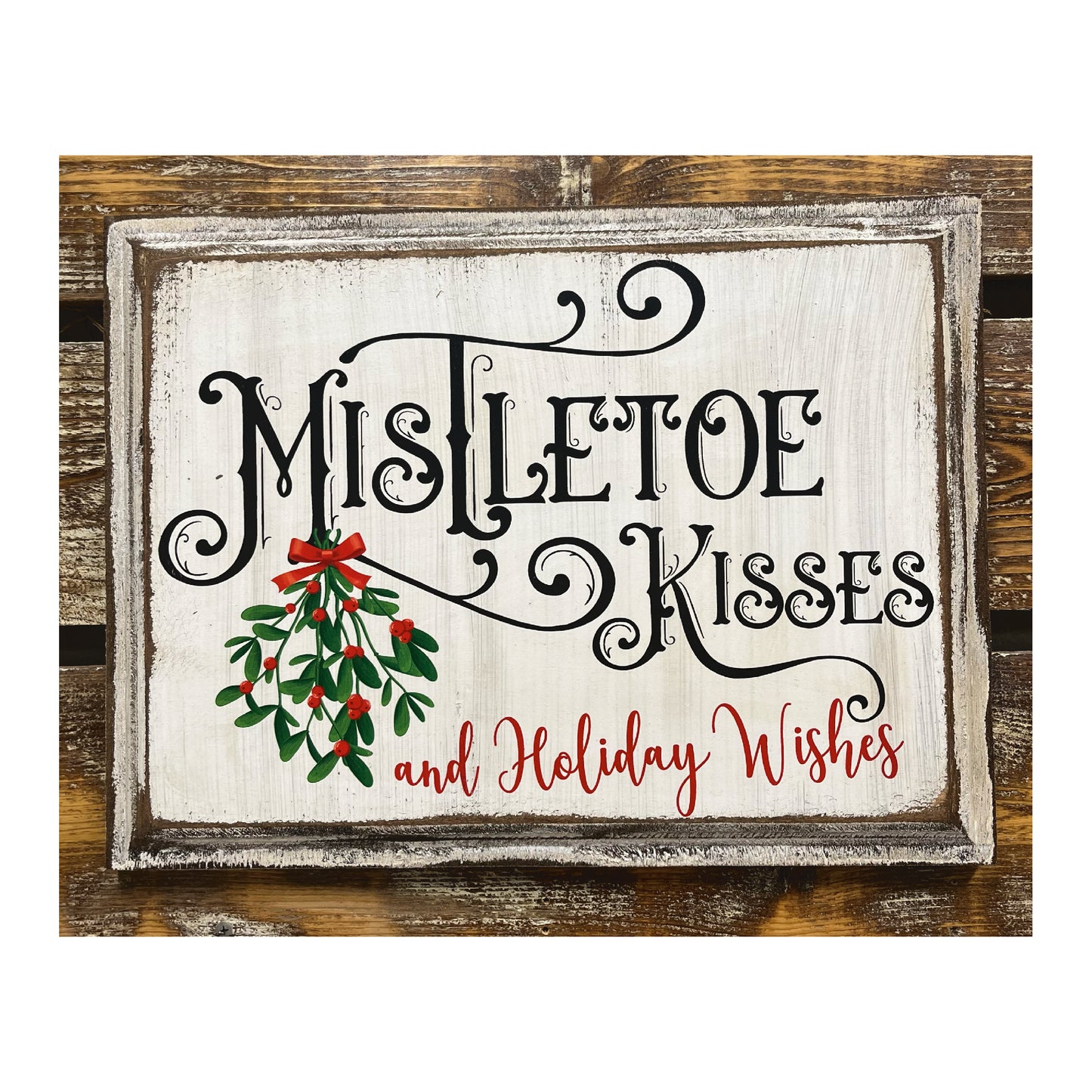 Vintage Style Mistletoe Kisses
