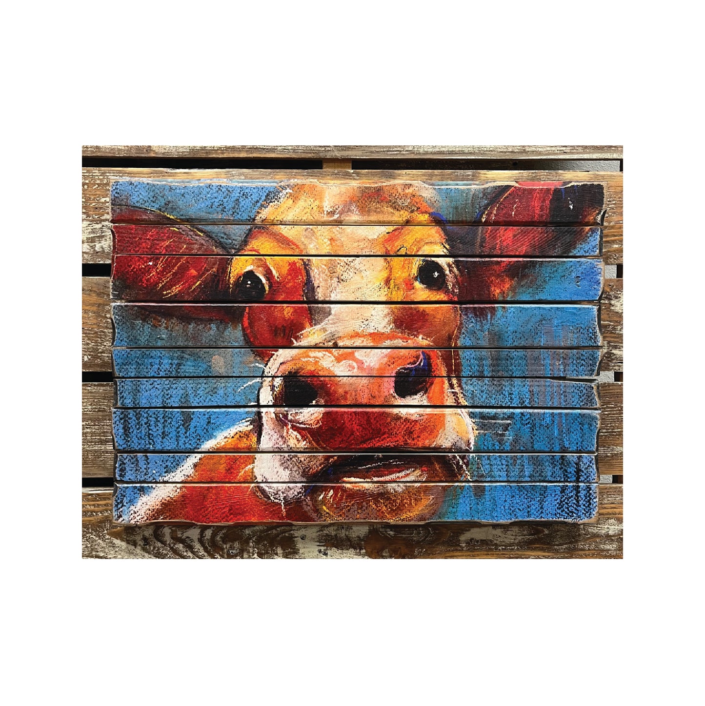 Artistic Colorful Cow Replica Painting