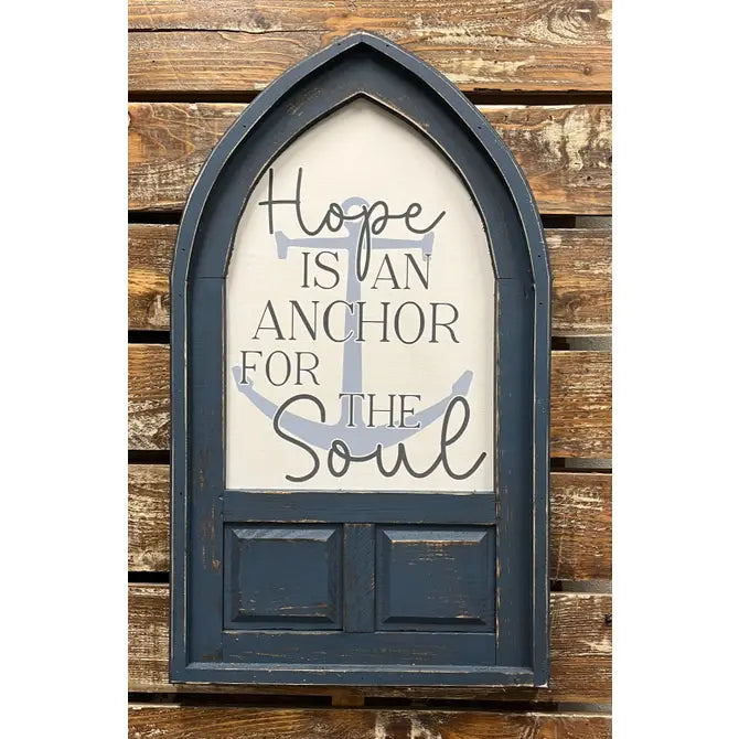 Arched Framed Canvas Hope Anchor for Soul