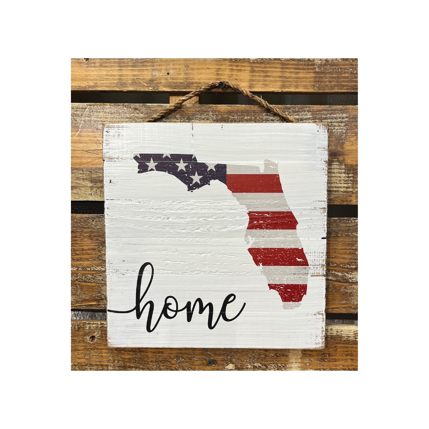 Home State Sign with US Flag (All States Available)