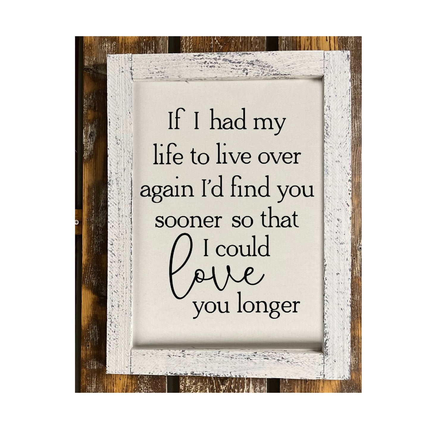 If I Had My Life To Live Over Again I'd Find You Sooner...