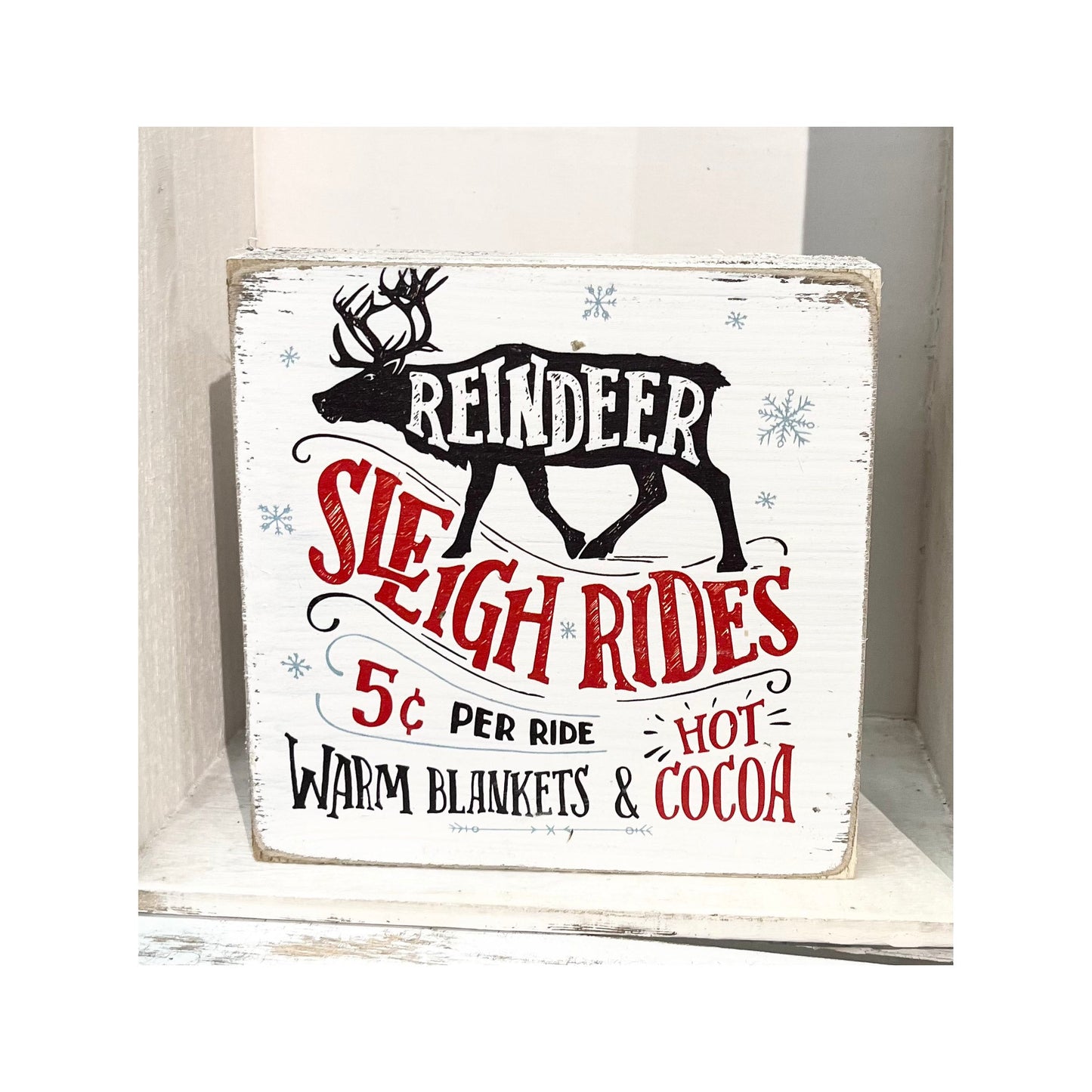 Sleigh Rides 5 Cents Shelf Sitter